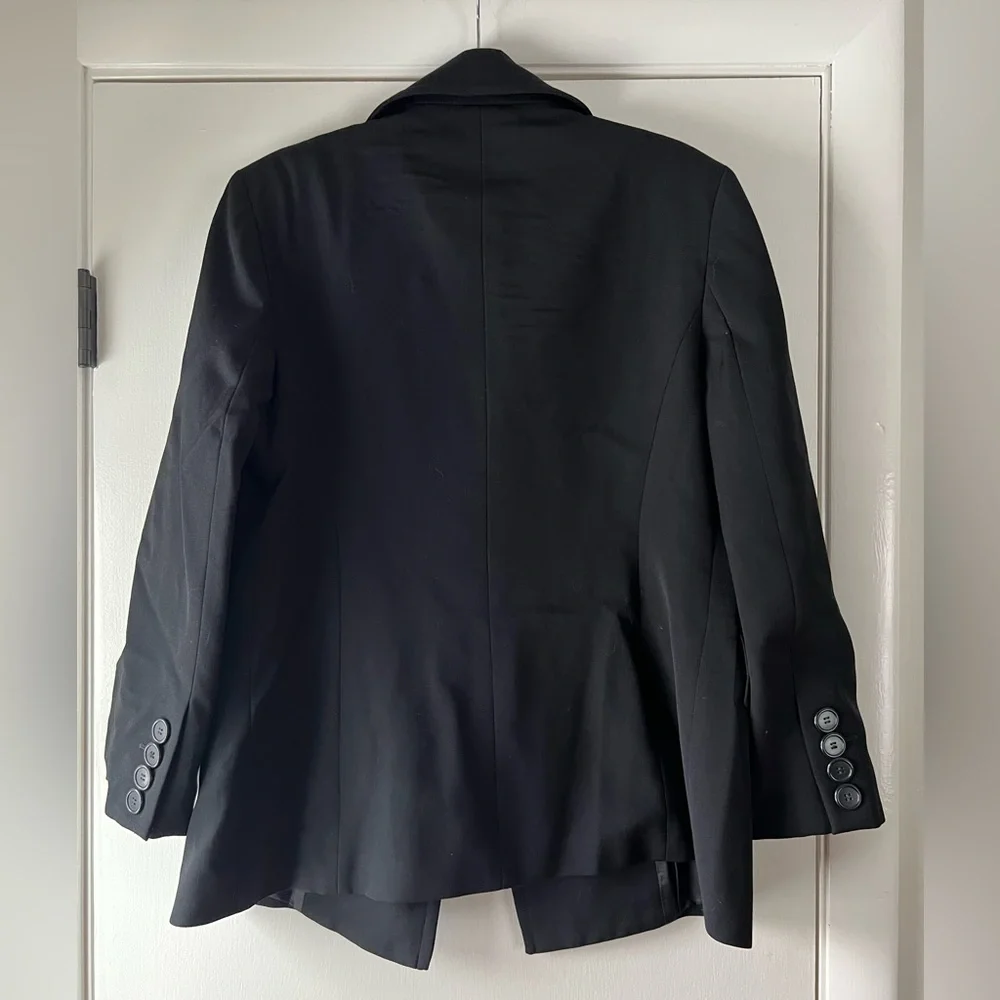 J. Crew Peacoat Blazer Double Breasted Solid Black Large - Picture 6 of 6